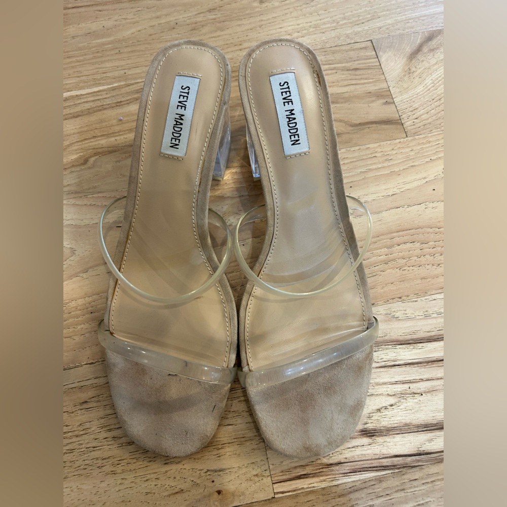 Steve Madden clear heels size 10